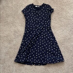 GAP Kids Navy Dress with White Floral Pattern